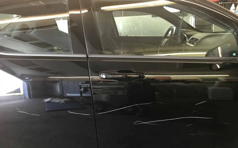 Before — key scratch paint correction